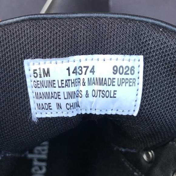 TIMBERLAND Hill Wedge Ankle Boots Size 5.5 Leather lace-up Black with White trim - Picture 11 of 16